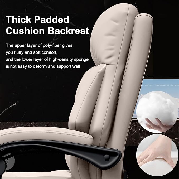 Office Chair with Leg Rest Executive Desk Chairs with Wheels High Back Computer Gaming Chairs Adjustable Reclining Ergonomic Work Chair for Home Office