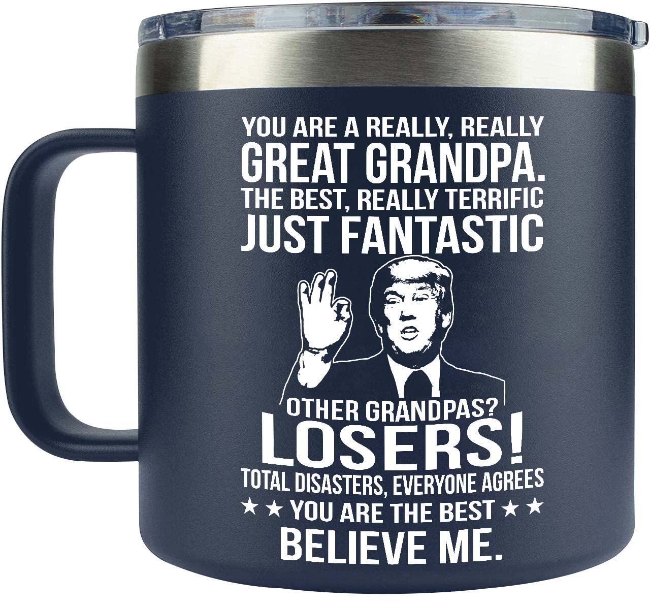 Gifts for Grandpa from Granddaughter, Grandson, Grandchild on Christmas- Grandpa gifts for Christmas - Grandparents Gifts - Birthday Gifts for grandpa -14oz Stainless Steel Mug - Insulated