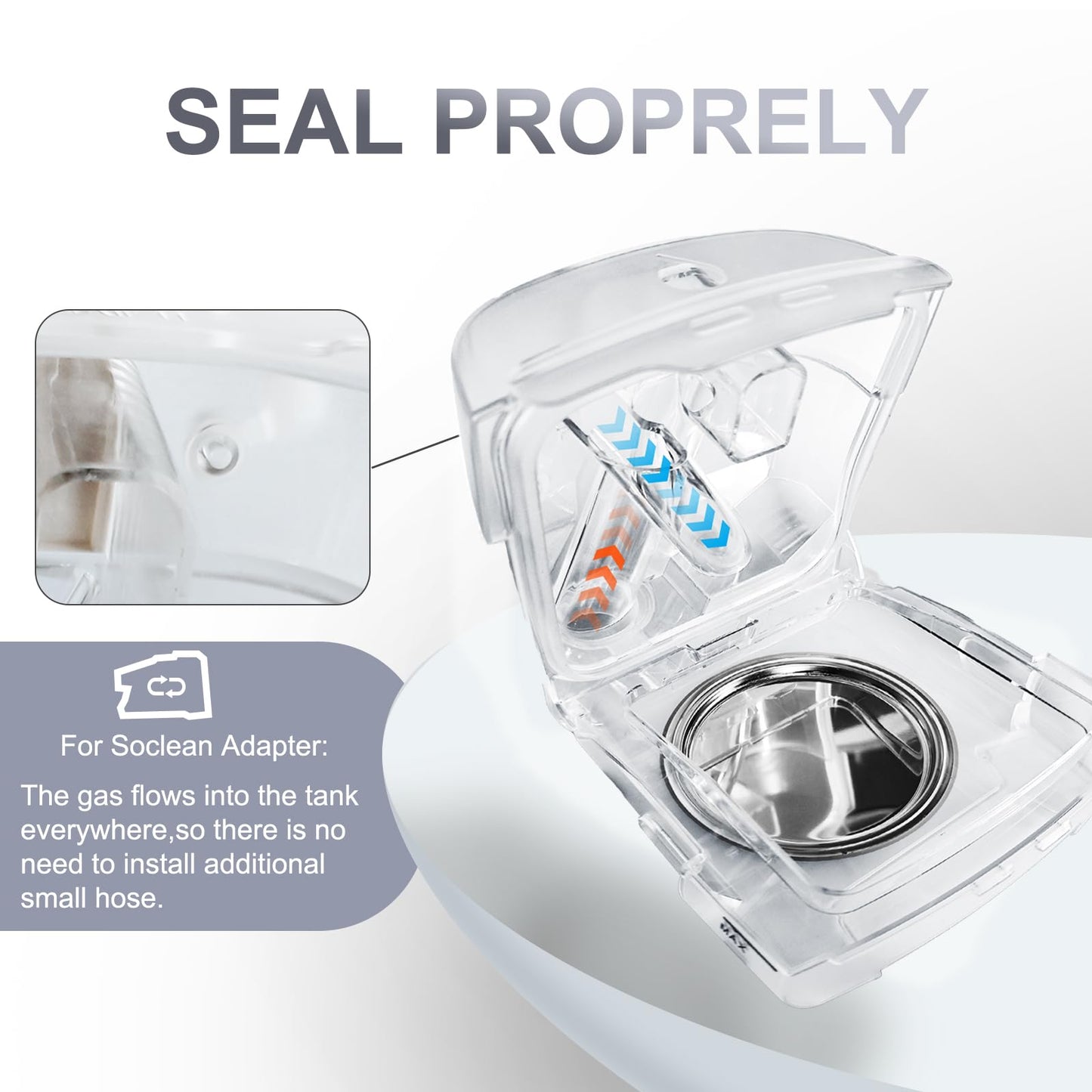Water Chamber Adapter for ResMed AirSense 11 and AirCurve 11 Series Machines, Compatible with So Clean Water Tank Machines, Water Reservoir Tubing Adapter