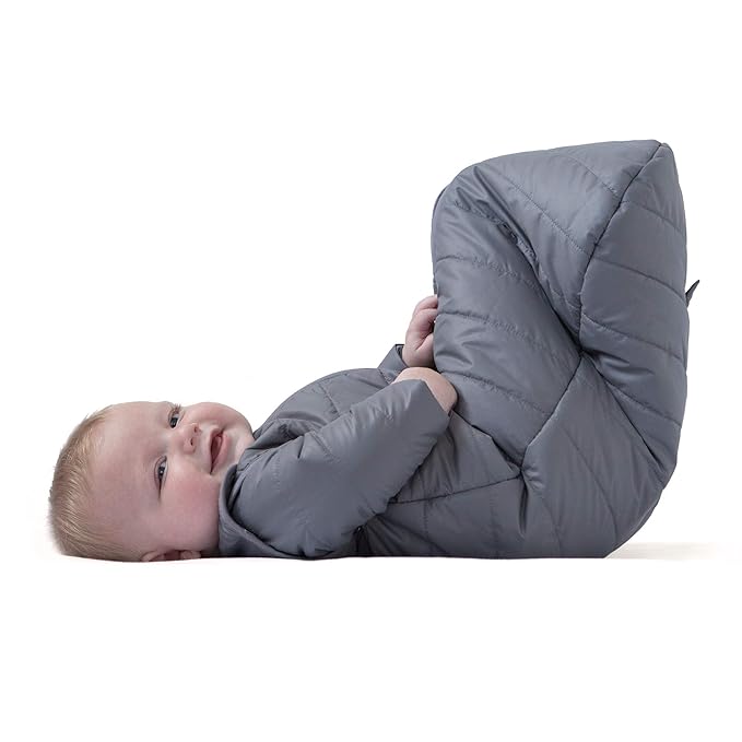 Baby Deedee Sleep Nest Travel Quilted Baby Sleeping Bag Sack with Sleeves, Gray Skies, Large (18-36 Months)