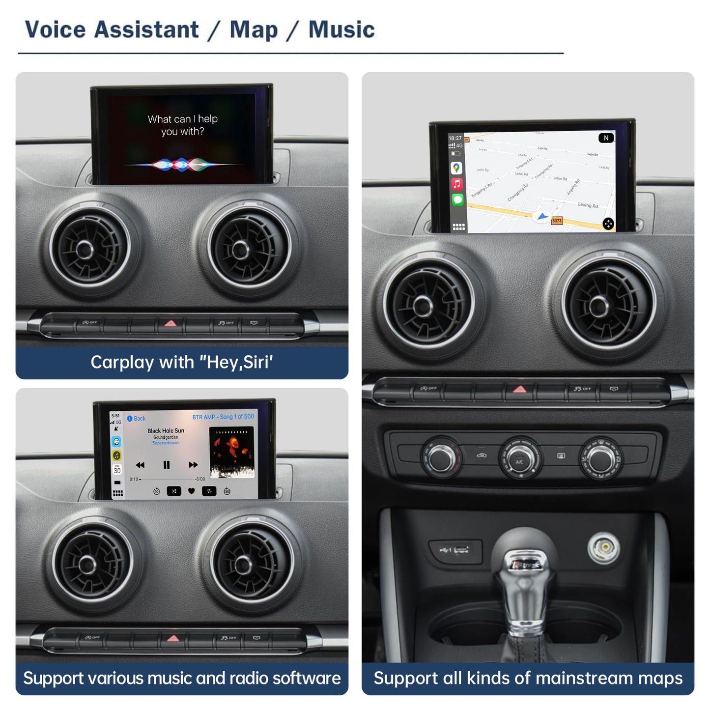 Ninetom Wireless Carplay Android Auto Retrofit Kit Compatible With 2013-2018 Audi A3/S3, Carplay Module Receiver Box Support Nav