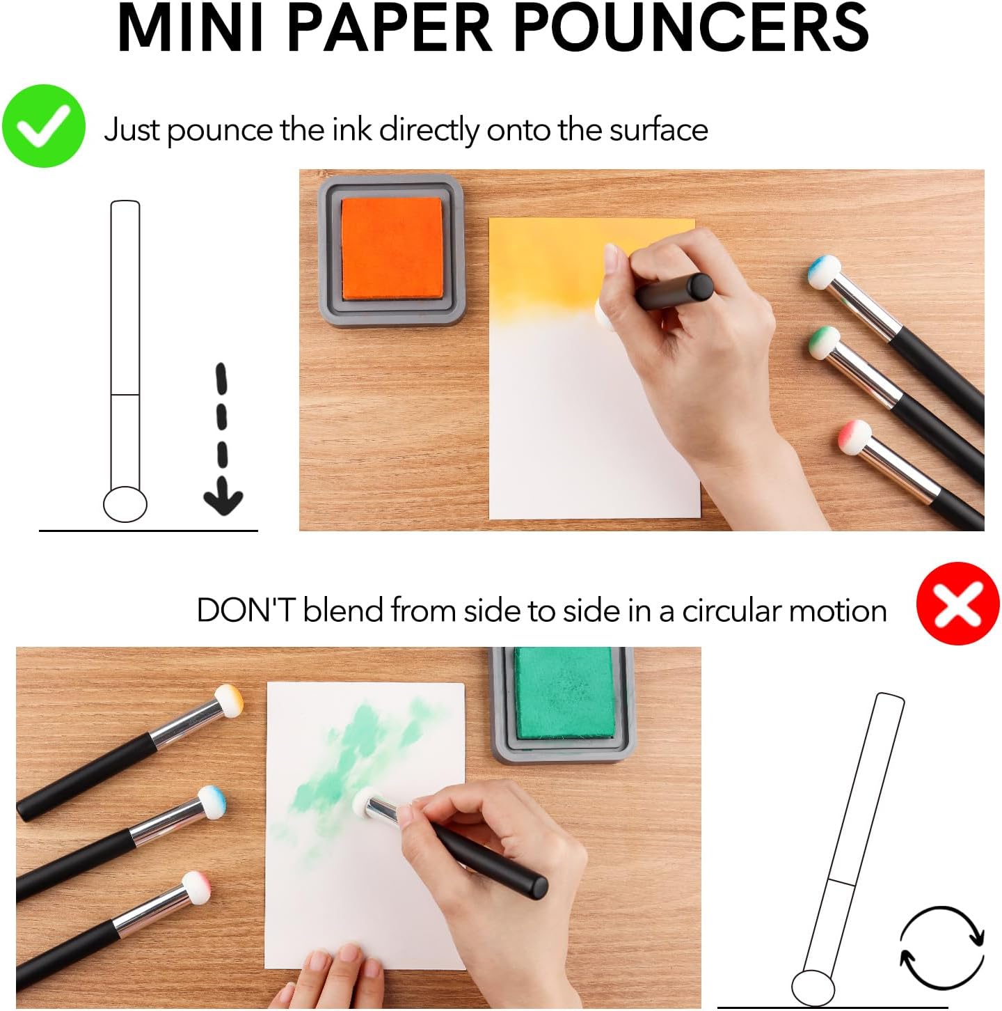 19PCS/Sets Sponge Applicator Ink Applicator with Storage Cases,Paper Pouncers for Direct Ink Application On Crafts Projects Easily,Inking Sponge for Stamp Ink Distressing,Blending Card Making Tools