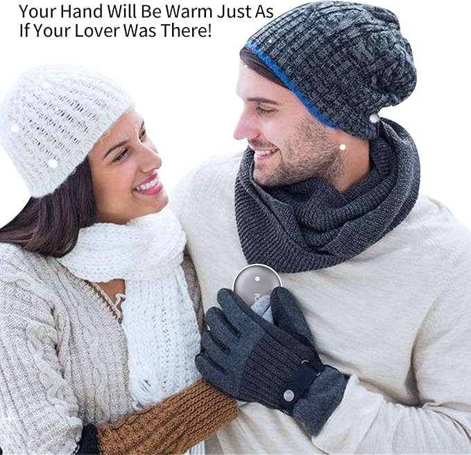 Karecel Rechargeable Hand Warmers 2 Pack, 10,400mAh Double Sided Heat Electric Hand Warmers Power Bank, Portable Pocket USB Heated Handwarmers, 4-inch Full-Surface Heat & Quick Charge, Men Tech Gifts