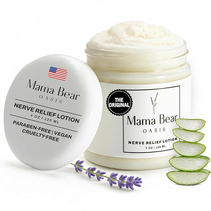 Mama Bear Oasis Lotion - Neuropathy Nerve Therapy & Relief Cream - Maximum Strength Relief Cream for Foot, Hands, Legs, Toes Includes Magnesium, Arnica, Vitamin B6, Aloe Vera, MSM (Pack of 1)