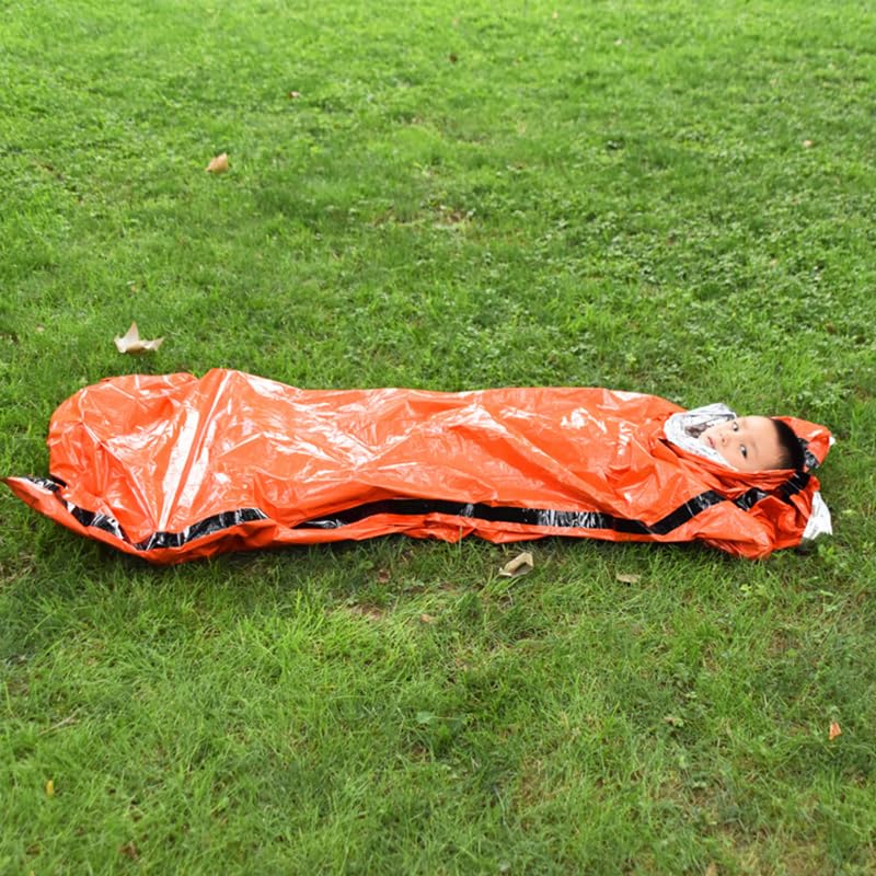 Emergency Sleeping Bag Ultra Waterproof Mylar Thermal Blankets Lightweight Survival Sleeping Bag Keep Warm for Camping Hiking