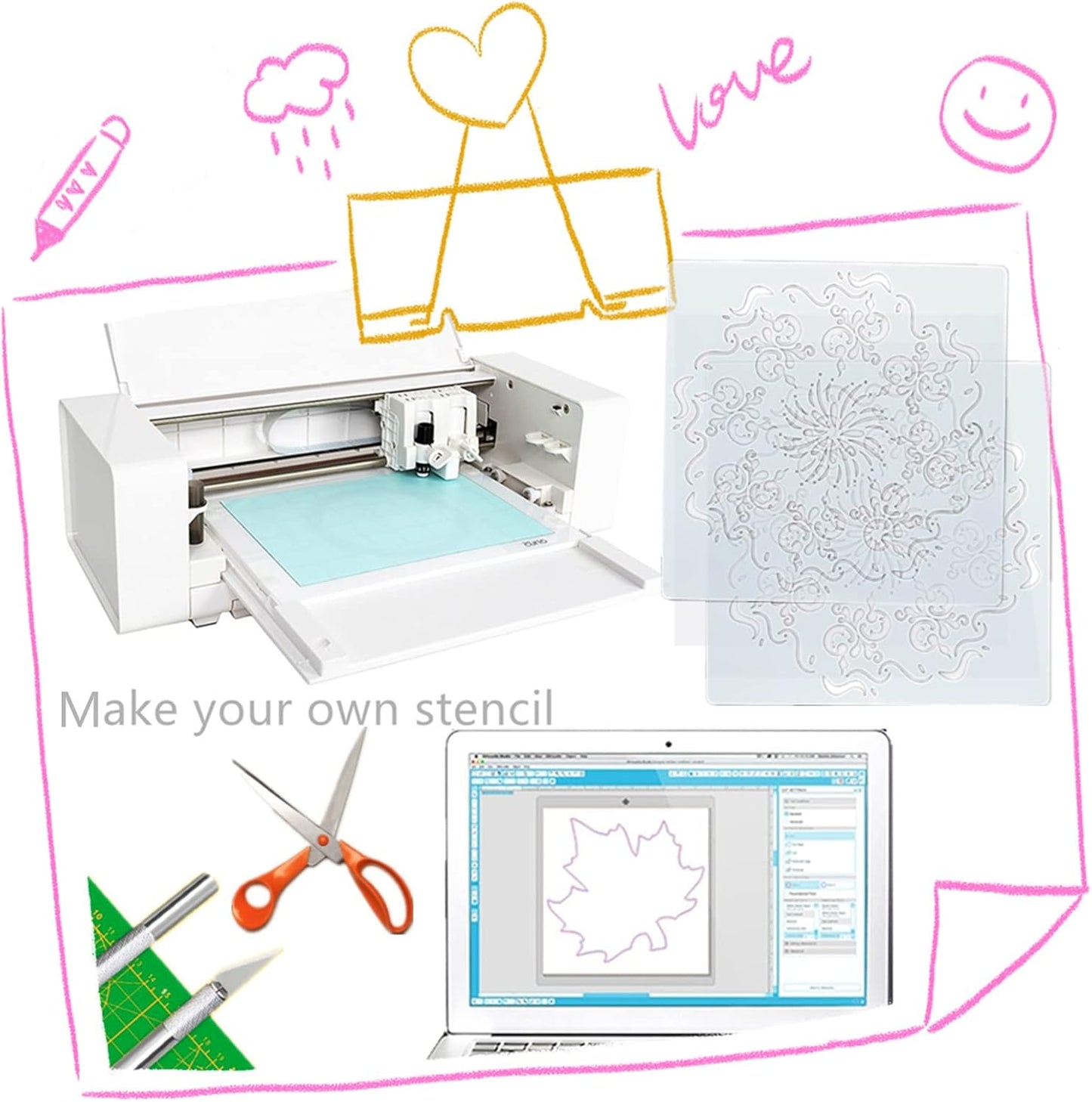 BANLTRE 15 Pieces 4 mil Transparency Blank Template Material Stencils Mylar for Cutting Paper Clear Sheet 12 × 12 inch (15-4 mil)