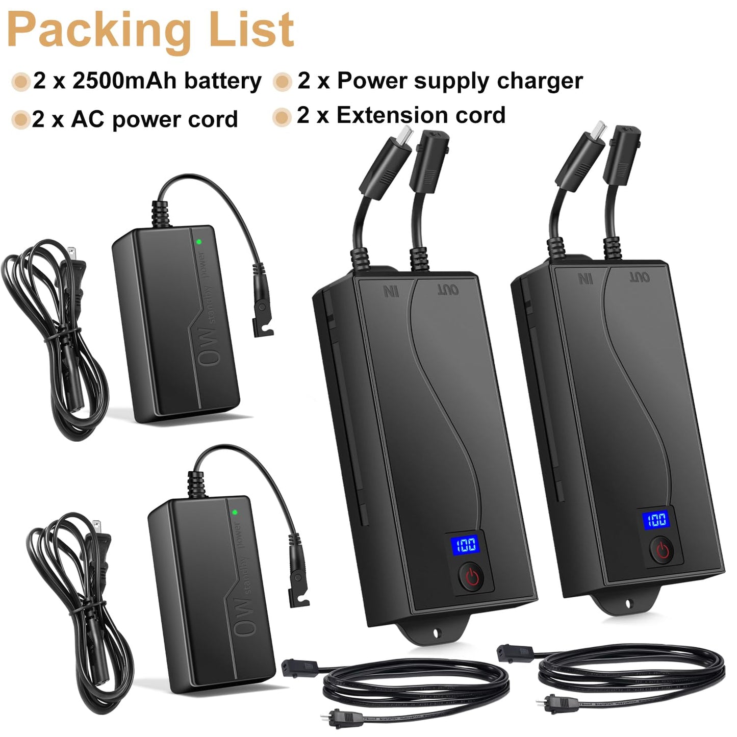 Battery Pack for Reclining Furniture, Recliner Battery Packs Rechargeable 2 Pin, Universal Wireless Batteries for Reclining Furniture with Charger for Electric Recliner,Sofa,Couch,Lift Chair 2500mAh