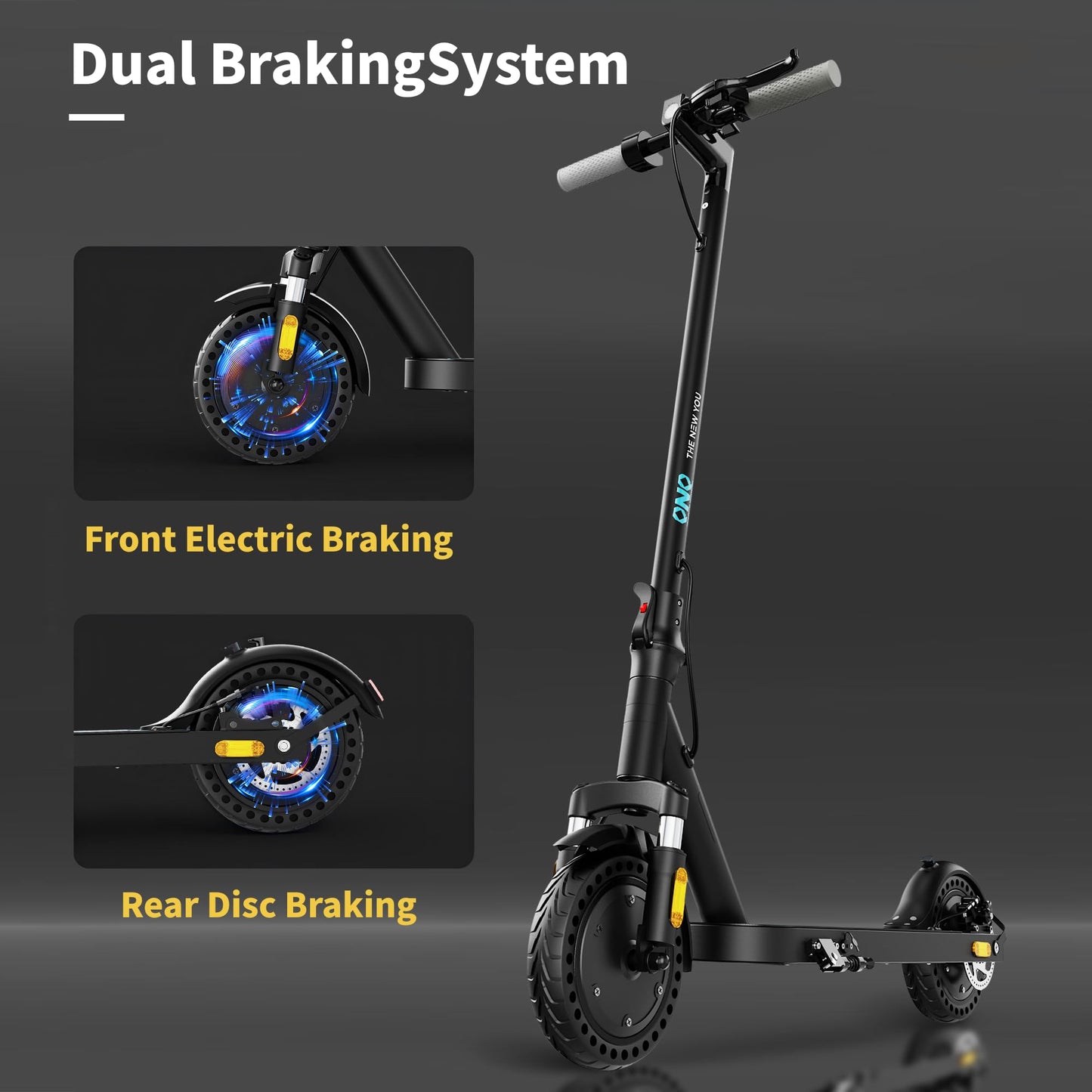 QNQ Climber 1000W Dual Motor Electric Scooter - 35% Hill Climb, 19mph Speed, 30 Mile Range, 8.5" Soild Tires, Dual E-Brakes, 220LBS Load, E-Scooter for Adults and Teens