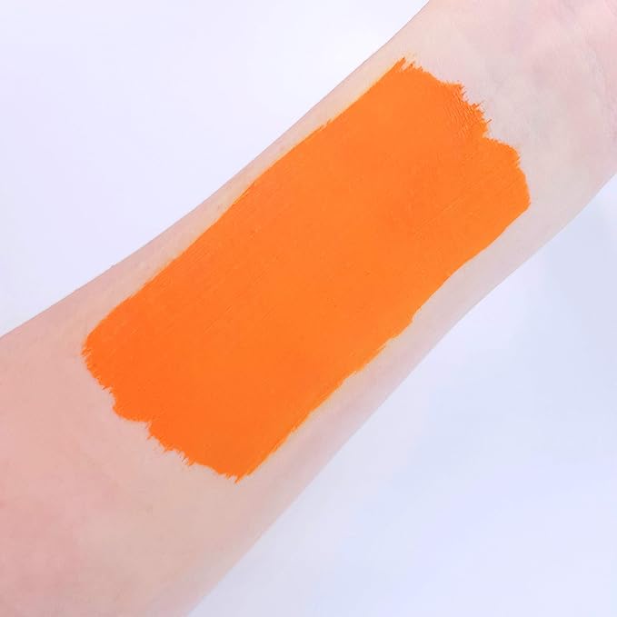 Pro Face & Body Paint Cake Pots by Moon Creations - Bright Orange - Professional Water Based Face Paint Makeup for Adults, Kids - 1.26oz
