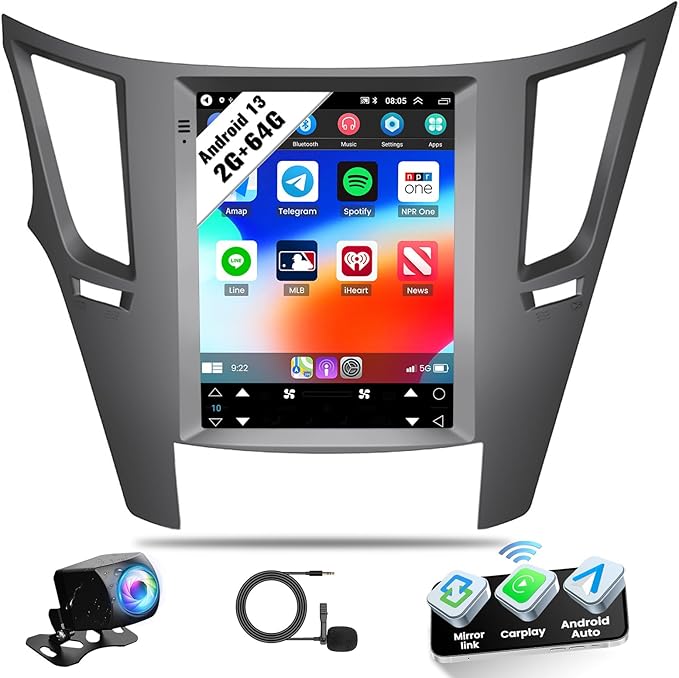 SIXWIN 2G+64G Android Car Stereo for Subaru Outback Legacy 2010-2014 9.7 Inch Touch Screen Car Radio with Wireless Apple C...