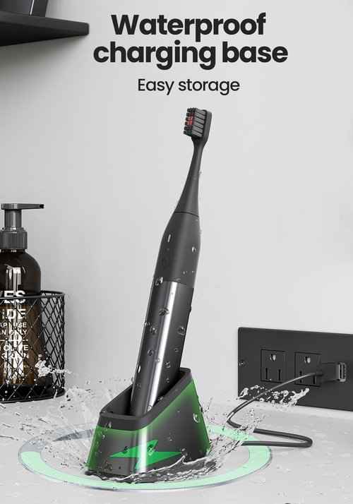 Allegro Luxury Premium Polished Metal Sonic Toothbrush M1,Gunmetal Grey