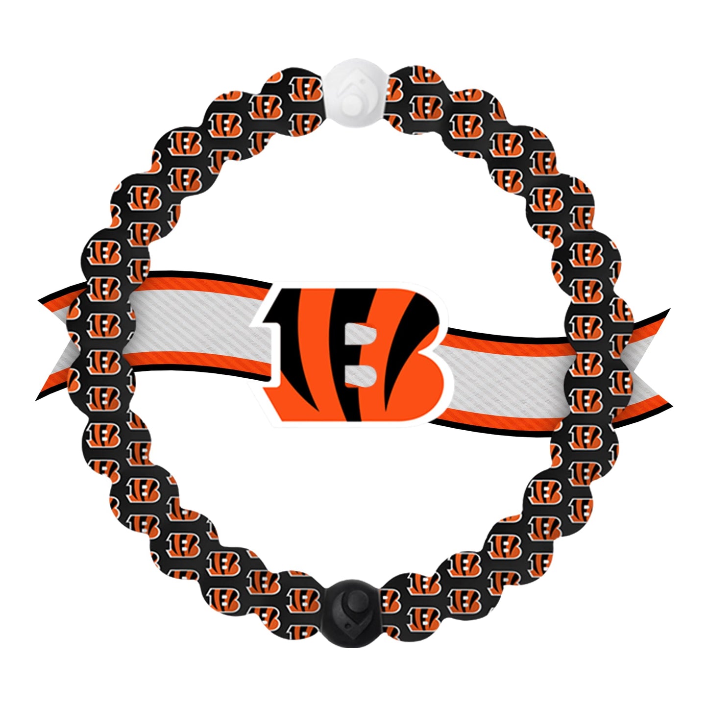 Lokai Silicone Beaded Bracelet for Men & Women, NFL Football Collection - Cincinnati Bengals, Extra Large - Silicone Jewelry Fas