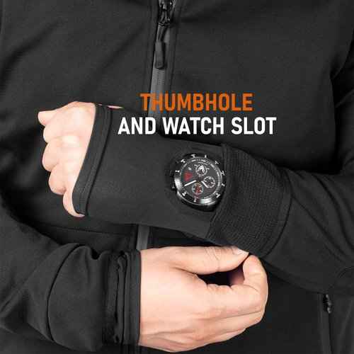 ACE Jackal Softshell Jacket - Tactical Outdoor Jacket for Airsoft & Paintball - Water-Repellent Softshell Layer - Black - L