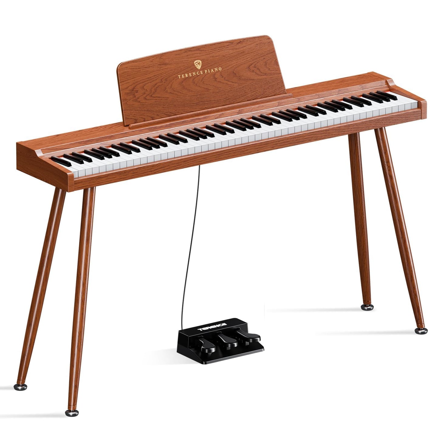 TERENCE P10 Weighted Keyboard Piano 88 Keys,Full-Size Electric Piano for Beginners,Digital Piano 88 Key Semi-Weighted Keyboard with Stand,Triple Pedal,Music Stand,Power Adapter