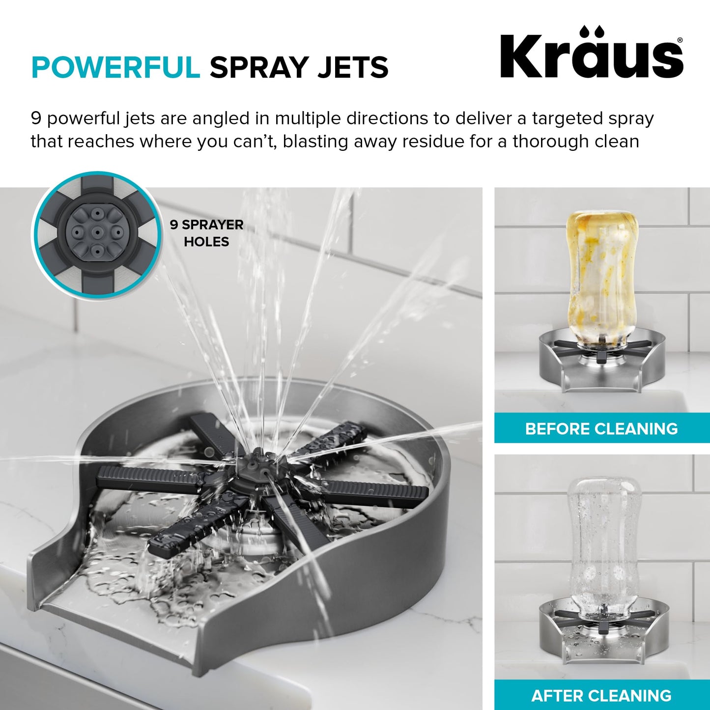 KRAUS CleanMate Glass Rinser for Kitchen Sink in Matte Black Color Finish, KGR-500MB