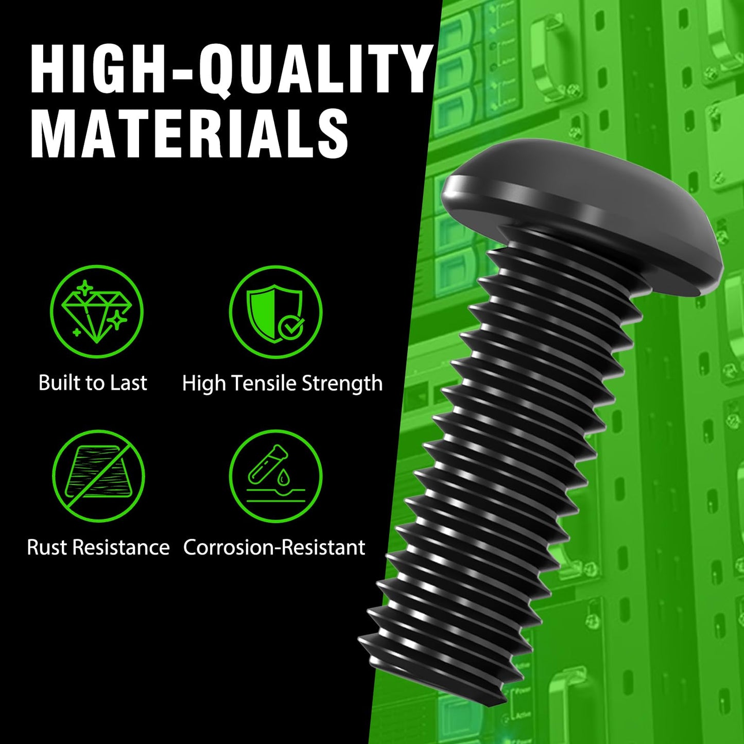 50 PACK M6 x 16mm Rack Mount Cage Nuts, Screws and Washers for Rack Mount Server Cabinet, Rack Mount Server Shelves, Routers, Rack Mount Screws and Square Insert Nuts, Self-Locking Cable Ties for Free