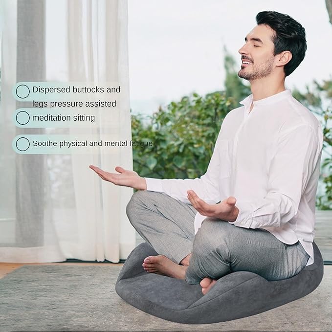 Ergonomic Meditation Cushion with Memory Foam - Large Floor Pillow Seat for Meditation, Yoga, Reading - Removable & Washable Cover, Comfortable for Home, Office, Studio Green
