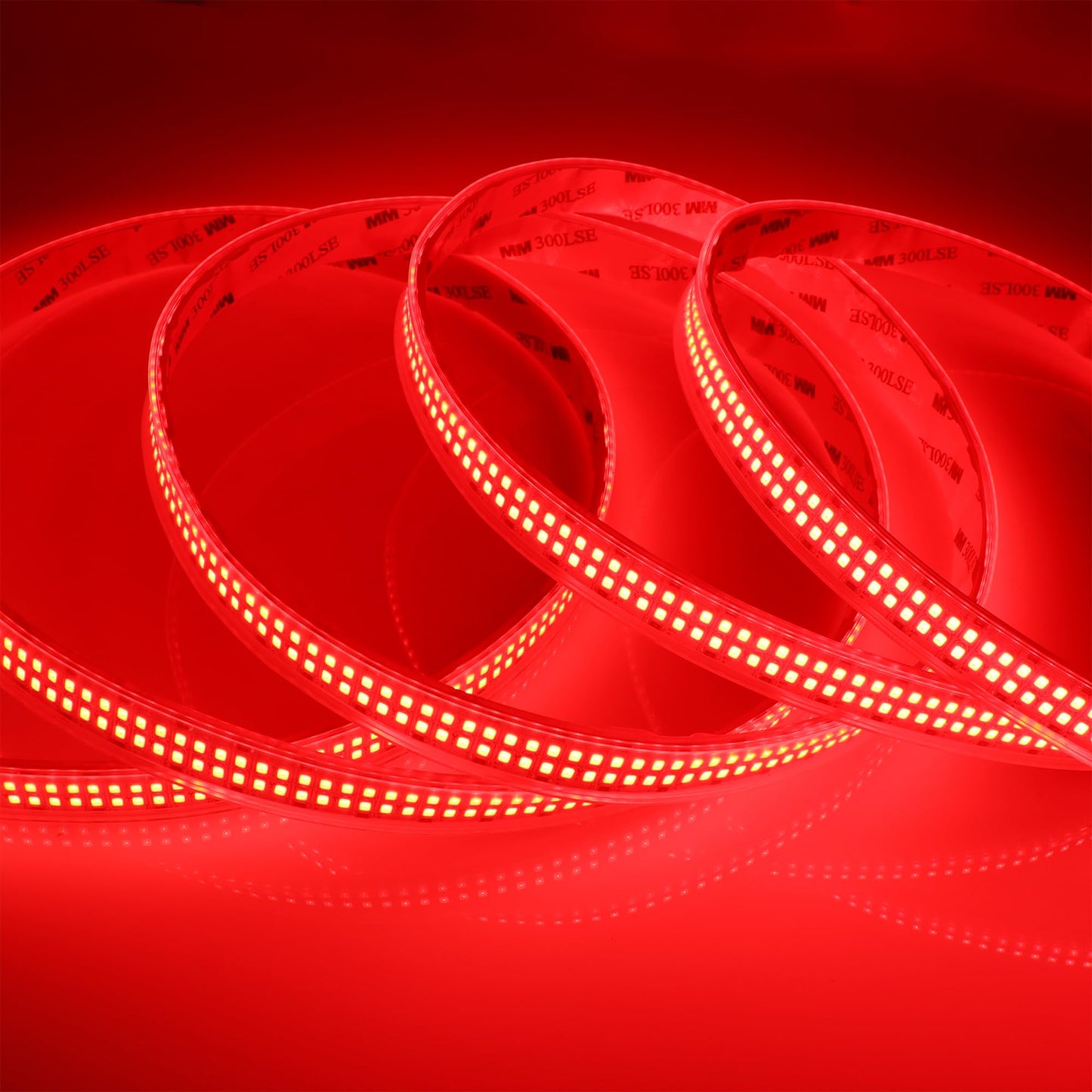 LEDENET 12V Red LED Strip Lights 16.4ft, Double Row 2400 LEDs Outdoor Waterproof IP67, Super Bright Dimmable Flexible Tape Lights for Bedroom, DIY, Truck, RV, and Boat Lighting