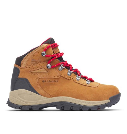 Columbia Womens Newton Ridge Plus Waterproof Amped, Elk/Mountain Red, 10