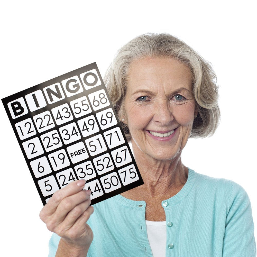 Royal Bingo Supplies EZ Readers Large-Format 8.5" x 11" Bingo Cards with Jumbo 1-inch Numbers (Pack of 50)