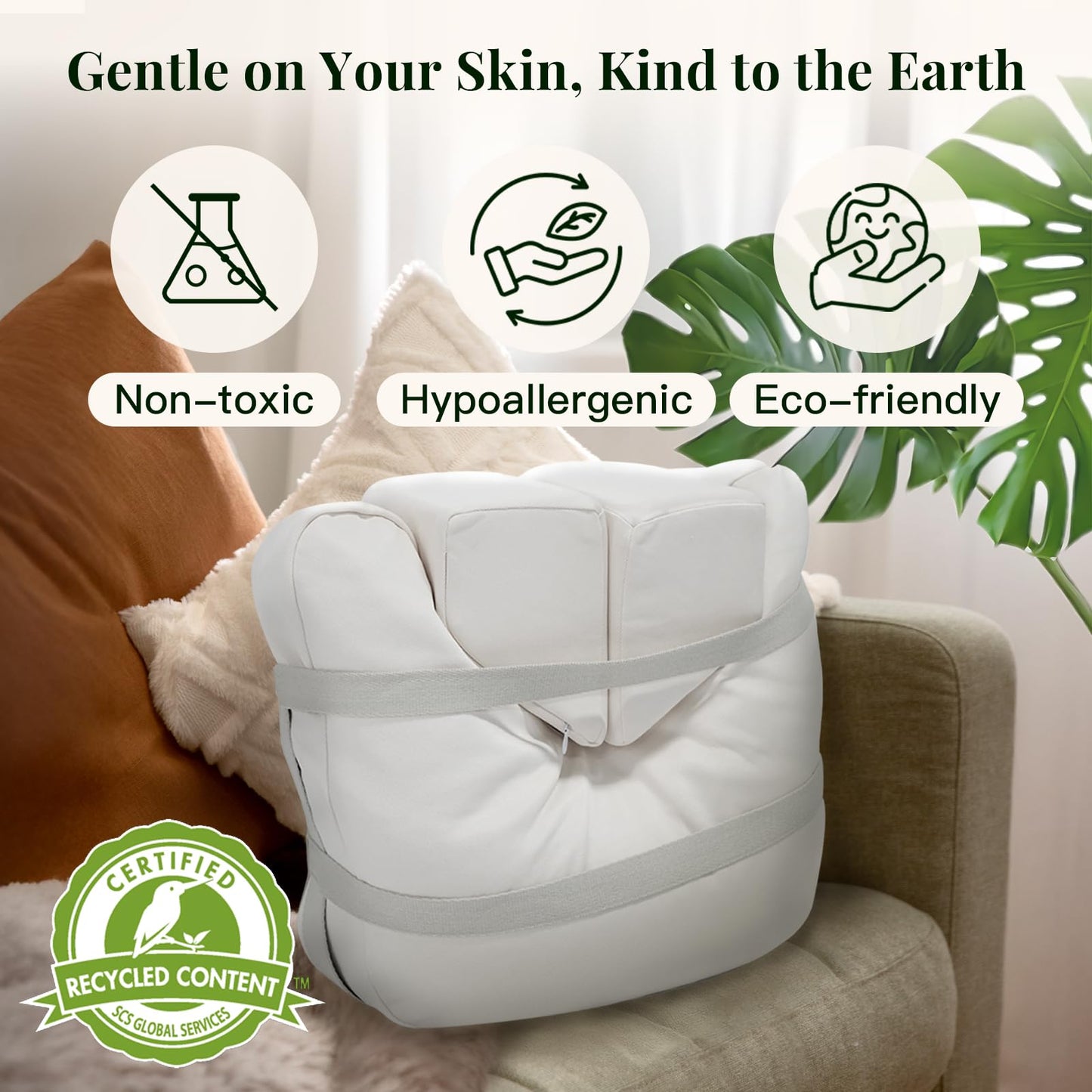 Syrinx Meditation Cushion Set – Zafu Yoga Floor Pillow with Knee Support Pads, Buckwheat Hull Filling, Carry Bag & Zabuton-Style Base