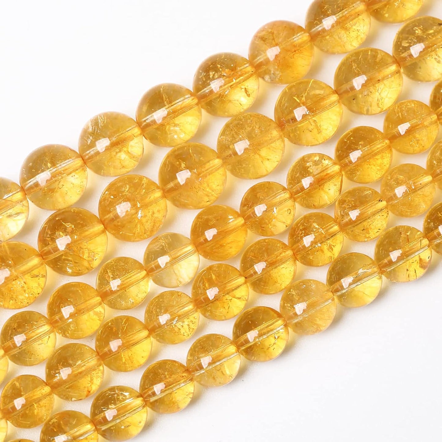 8mm 45Pcs Natural Citrine Beads for Jewelry Making Gemstone Round Loose Beads DIY Bracelet Necklace
