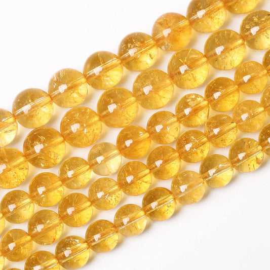 8mm 45Pcs Natural Citrine Beads for Jewelry Making Gemstone Round Loose Beads DIY Bracelet Necklace