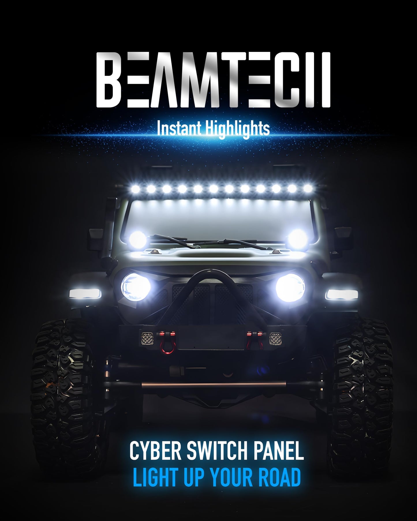 BEAMTECH 8 Gang Switch Panel, APP Remote Control RGB Toggle Momentary Pulsed Circuit Control Relay System Box Auxiliary Touch Control Switch LED Light Controller for Off Road ATV Car Truck