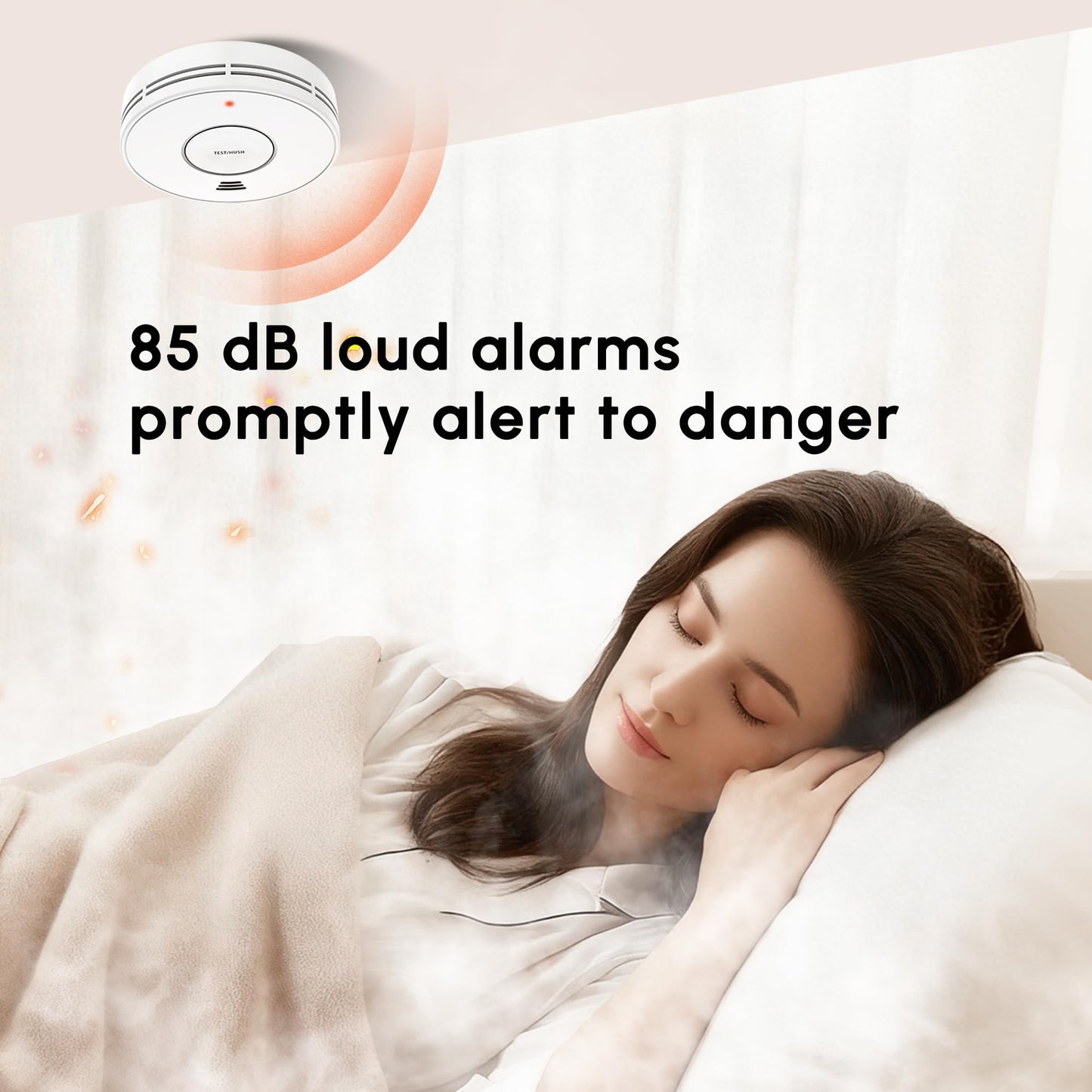 KARUOTOP 10-Year Battery Smoke and Carbon Monoxide Detectors, Fire Alarm CO Detector with Large Test/Silence Button, Easy Adhesive or Screw Mount, 4-Pack