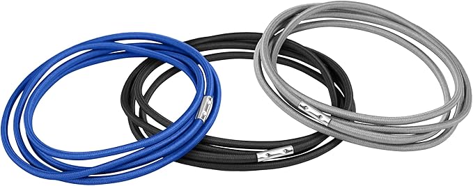 Trash Can Rubber Bands Set of 3 - Elastic Garbage Can Bands with Metal Connector, Fits 13 to 33 Gallon Trash Bags - Gripper Trash Can Bands for Waste Baskets, Multicolored