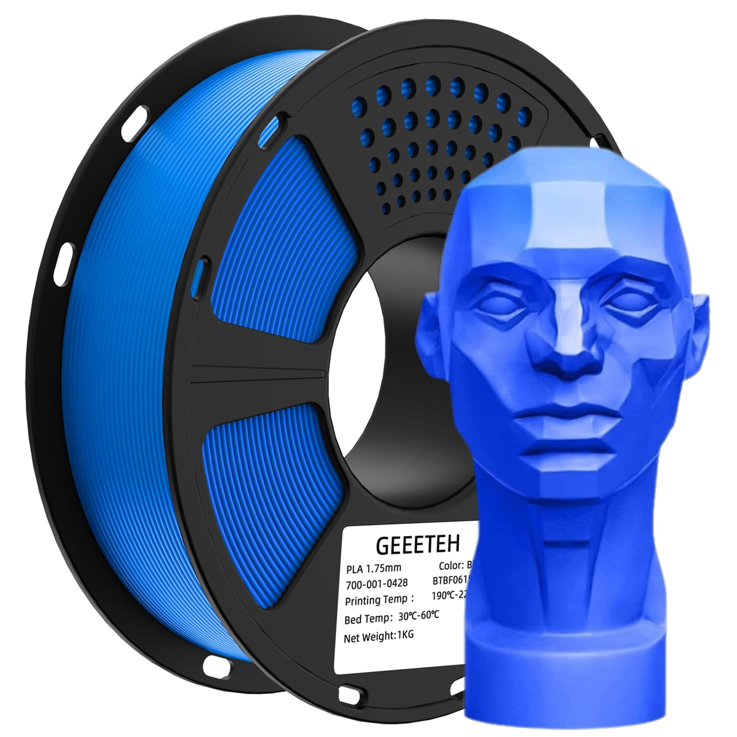 Geeetech PLA Filament 1.75mm, Neatly Wound Blue 3D Printer Filament, Tangle-Free 1kg Spool (2.2lbs), Dimensional Accuracy +/- 0.