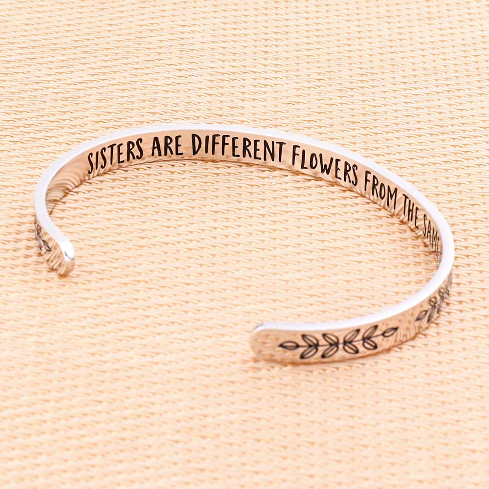 M MOOHAM Sister Gifts - Bracelet for Sisters - Different Flowers Garden Birthday &