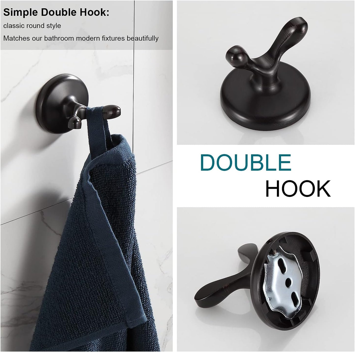BGL Bathroom Hardware Set Oil-Rubbed Bronze Bath Towel Bars Adjustable Expandable Bathroom Accessory Set Towel Racks 8-Pieces Wall Mount