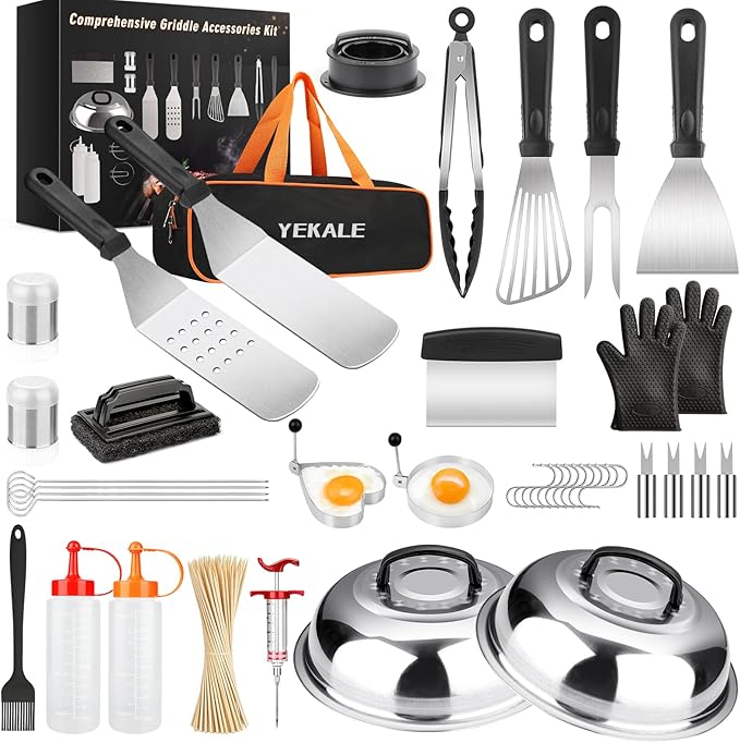 Griddle Accessories Kit, 140 Pcs Griddle Grill Tools Set for Blackstone and Camp Chef, Professional Grill BBQ Spatula Set ...