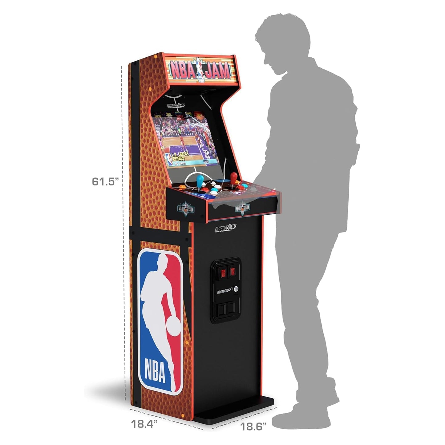 ARCADE1UP NBA Jam Deluxe 2-Player Control Panel Arcade Machine, Built for Your Home, 5 Foot Tall Cabinet with 3 Classic Games