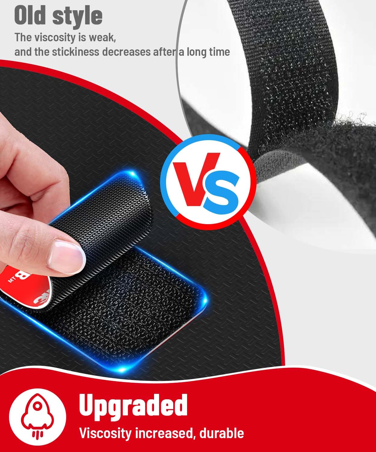 PHIXBEAR Hook and Loop Strips with Super Adhesive Heavy Duty, Heat Resistant Waterproof, Outdoor or Indoor Use, 16 Sets Black 1.57x1.97 Inch