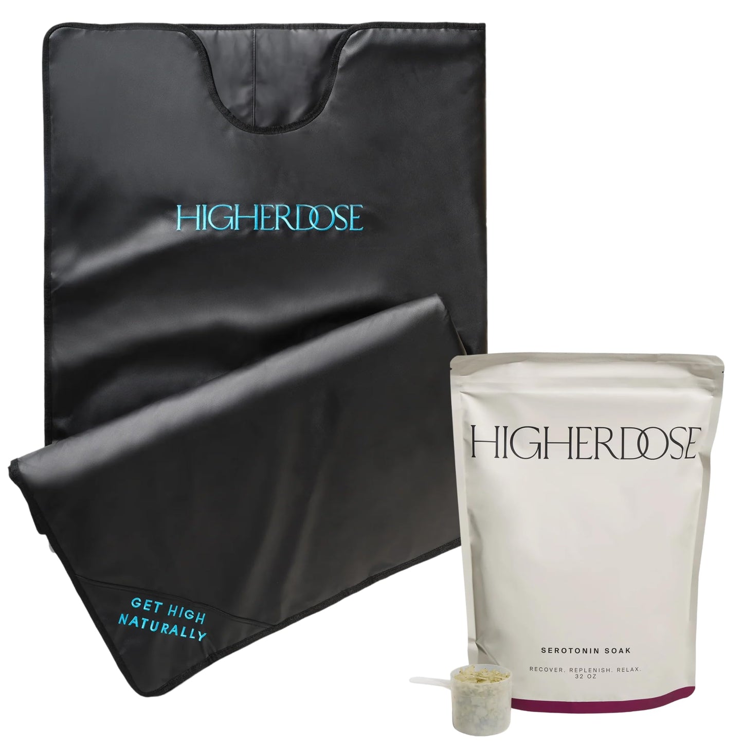HigherDOSE Relax & Restore Duo - Infrared Sauna Blanket for Detox, Recovery & Glowing Skin + Serotonin SOAK Magnesium Bath Salts with Essential Oils for Muscle & Nerve Relief (32 oz)
