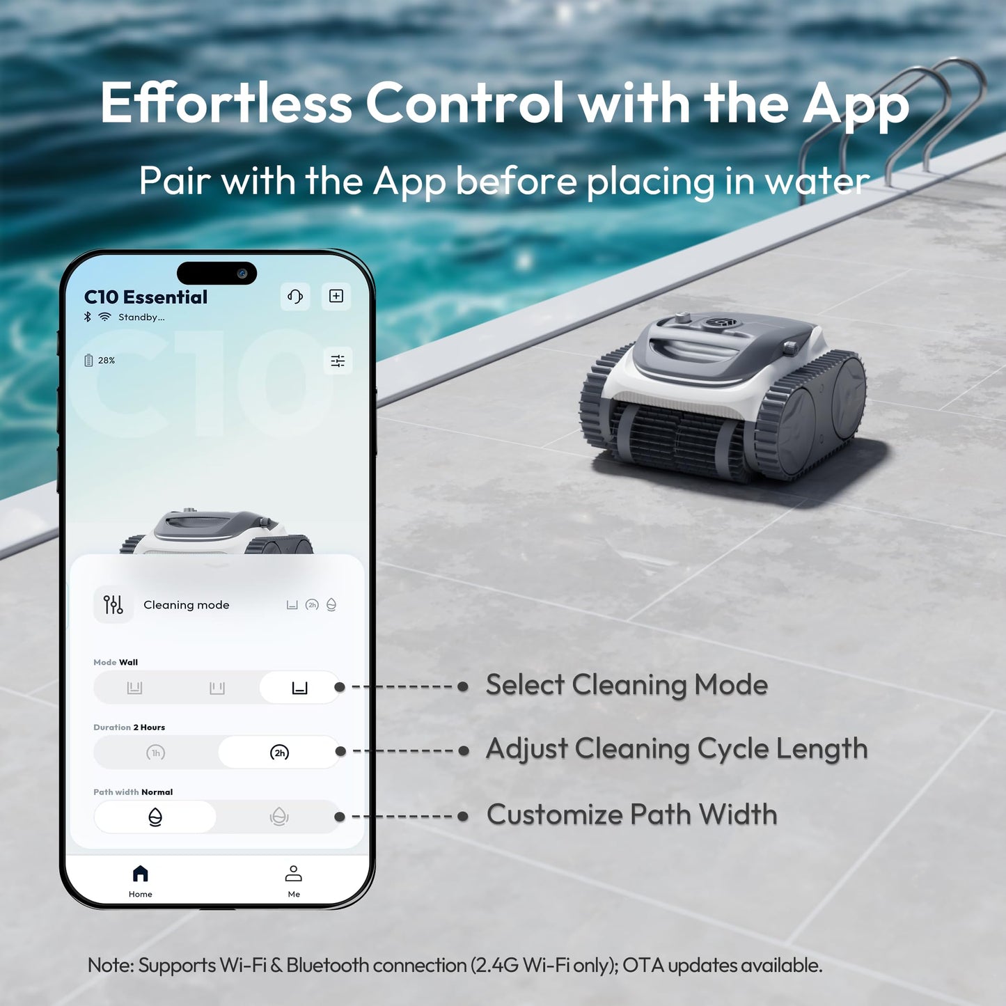 (2026 Upgraded) Bubot 700 Cordless Robotic Pool Vacuum for Inground Pools, Above Ground Pool Cleaner with App Control & Smart Navigation, Floor Wall Waterline Cleaning, Up to 210-Min Runtime, White