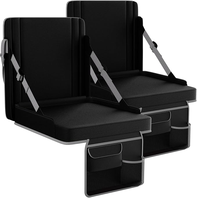 janiry Stadium Seats with Back Support 2PACKS Adjustable Bleacher Chairs with Back and Cushion Bleacher Seat with Cup Holder, Carry Handle & Shoulder Strap for Outdoor Sports Events, Picnics, Beaches