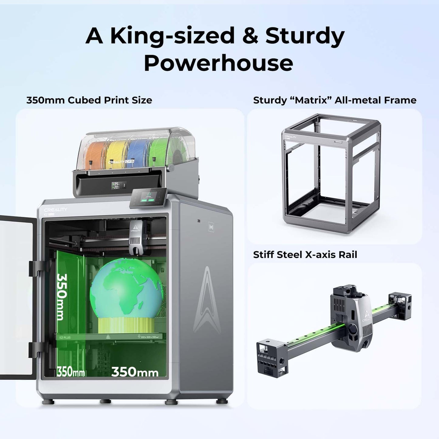 Creality K2 Plus Combo 3D Printer, Multi Color Printing with New CFS Bundle with Creality 3D Printer Tool Kit