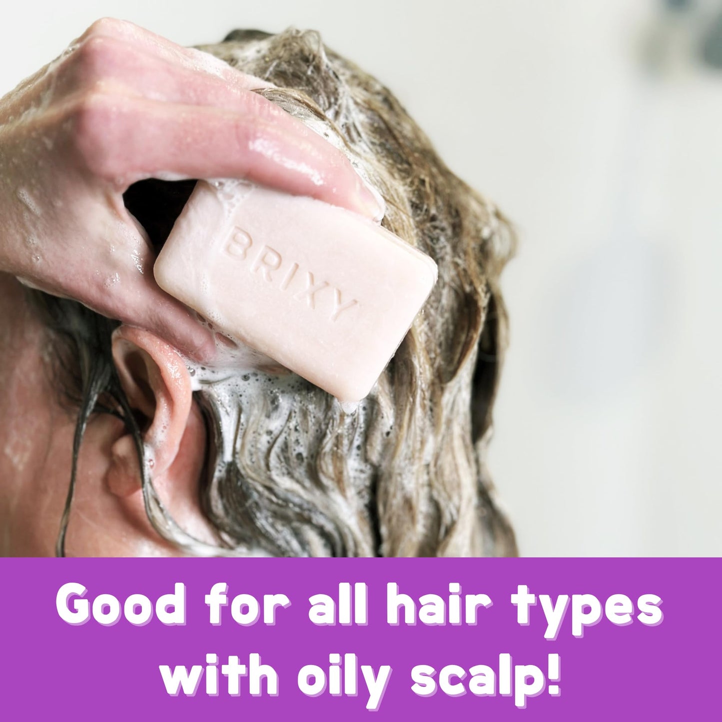 BRIXY Balance Shampoo Bar For Oily Hair | Algae Oil, Castor Oil, & Provitamin B5 | Ceramide & Niacinamide Support The Moisture B