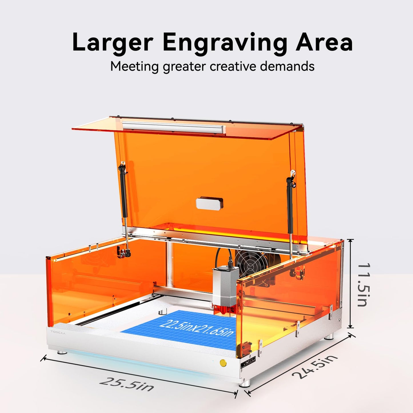TOOCAA 20W Laser Engraver and Cutter Machine,Professional Software,22" x 22" Bed Size, Class 1 Safety Enclosed Laser Cutter and Lazer Engraving Machines for Tumblers Wood Metal Acrylic
