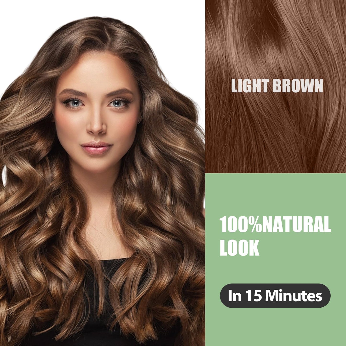 FARNDU Light Brown Hair Dye Shampoo 3 in 1 with Argan Oil - 10-15 Min Gray Coverage, Natural Instant Hair Color Shampoo for Wome