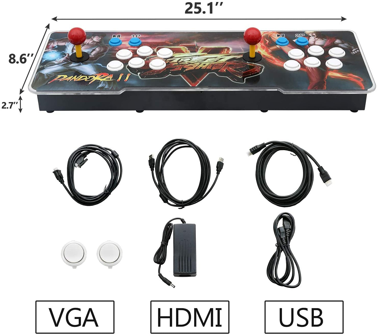 30000 Games in 1 Arcade Game Console ,Pandora Treasure 3D Double Stick,30000 Classic Arcade Games,Search Game, Support 3D,Favorite List, 4 Players Online,1280X720 Full HD Video