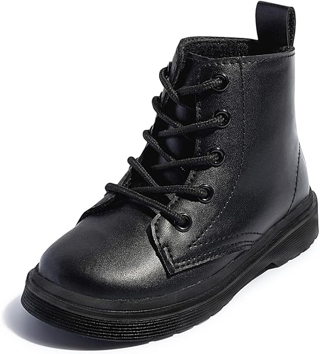 Toddler Boys Girls Combat Boots Little Kid Leather Ankle Booties Waterproof Outdoor Fall Winter Shoes