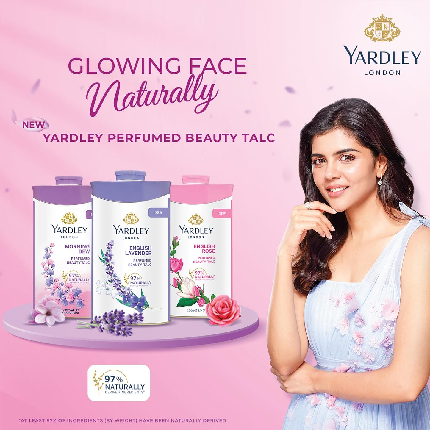 Yardley London English Rose Perfumed Deodorizing Talc Talcum Powder 100gm