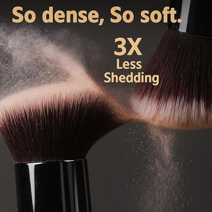 BEAKEY Makeup Brushes Set, Professional Foundation Eyeshadow Concealer Blush Powder Bronzer Applicator, 2 Blender Sponge with Beauty Paper Case,Stocking Stuffers