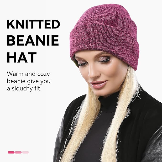 OZERO Winter Beanie Daily Hat - Thermal Polar Fleece Ski Stocking Skull Cap for Men and Women