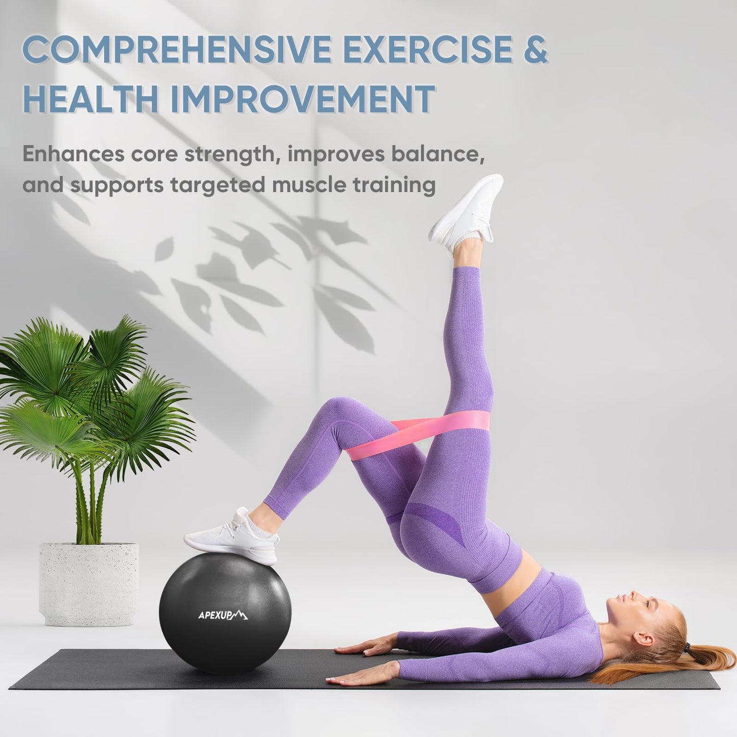 APEXUP Yoga Ball Exercise Ball, Heavy Duty Pilates Ball for Fitness, Balance, Core Workout, Physical Therapy (XXS (9") 23cm, Black)
