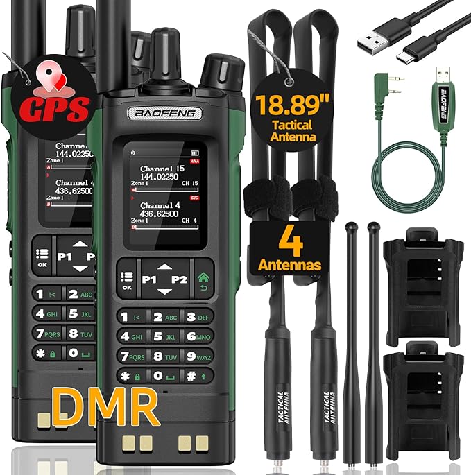 BAOFENG DM32 DMR Radio Ham Radio Handheld Rechargeable Walkie Talkies Long Range DM32UV Two Way Radio NOAA Weather Radio w...